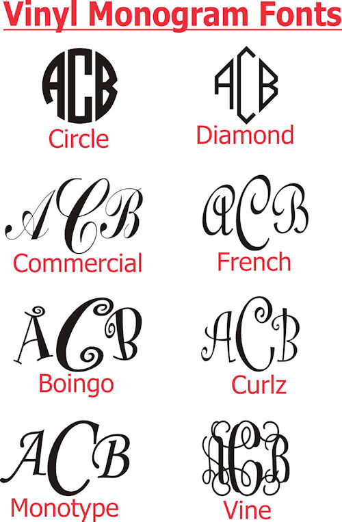 Vinyl Monogram Letters Fonts