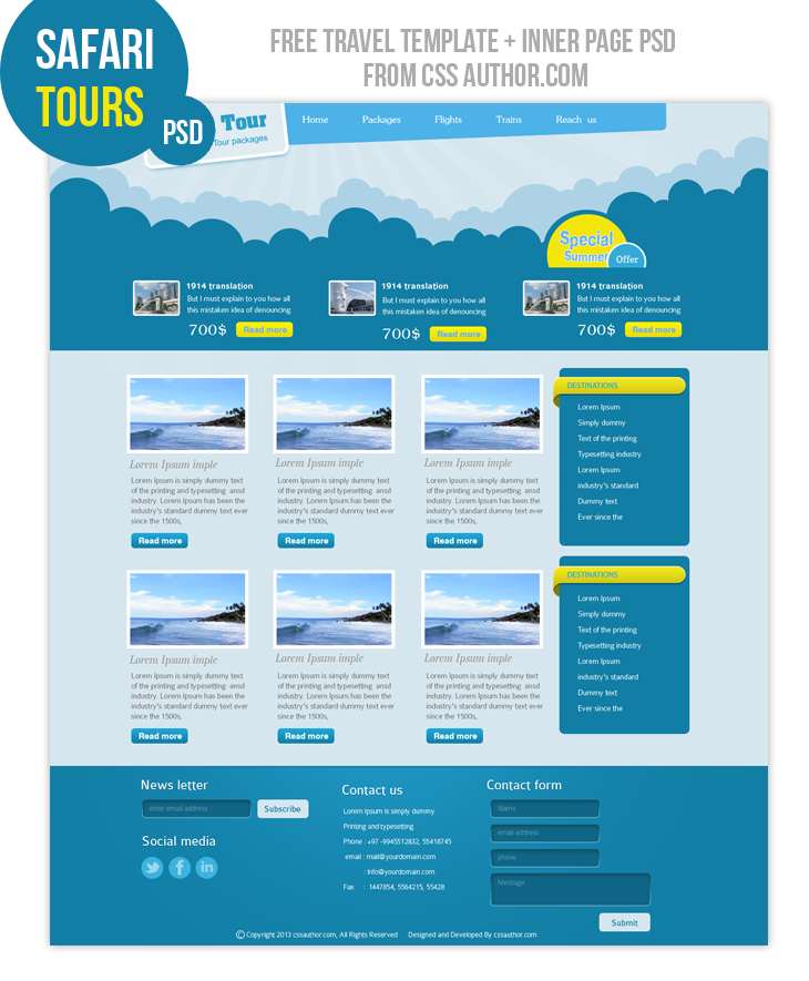 Free Download Travel Agency Website Template