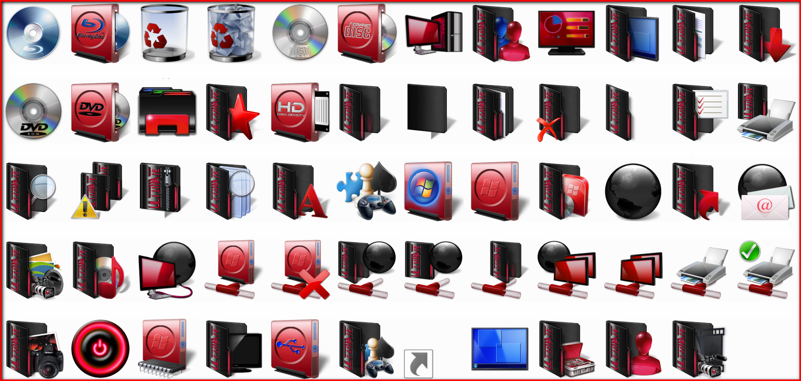 Windows 7 Icon Pack Red