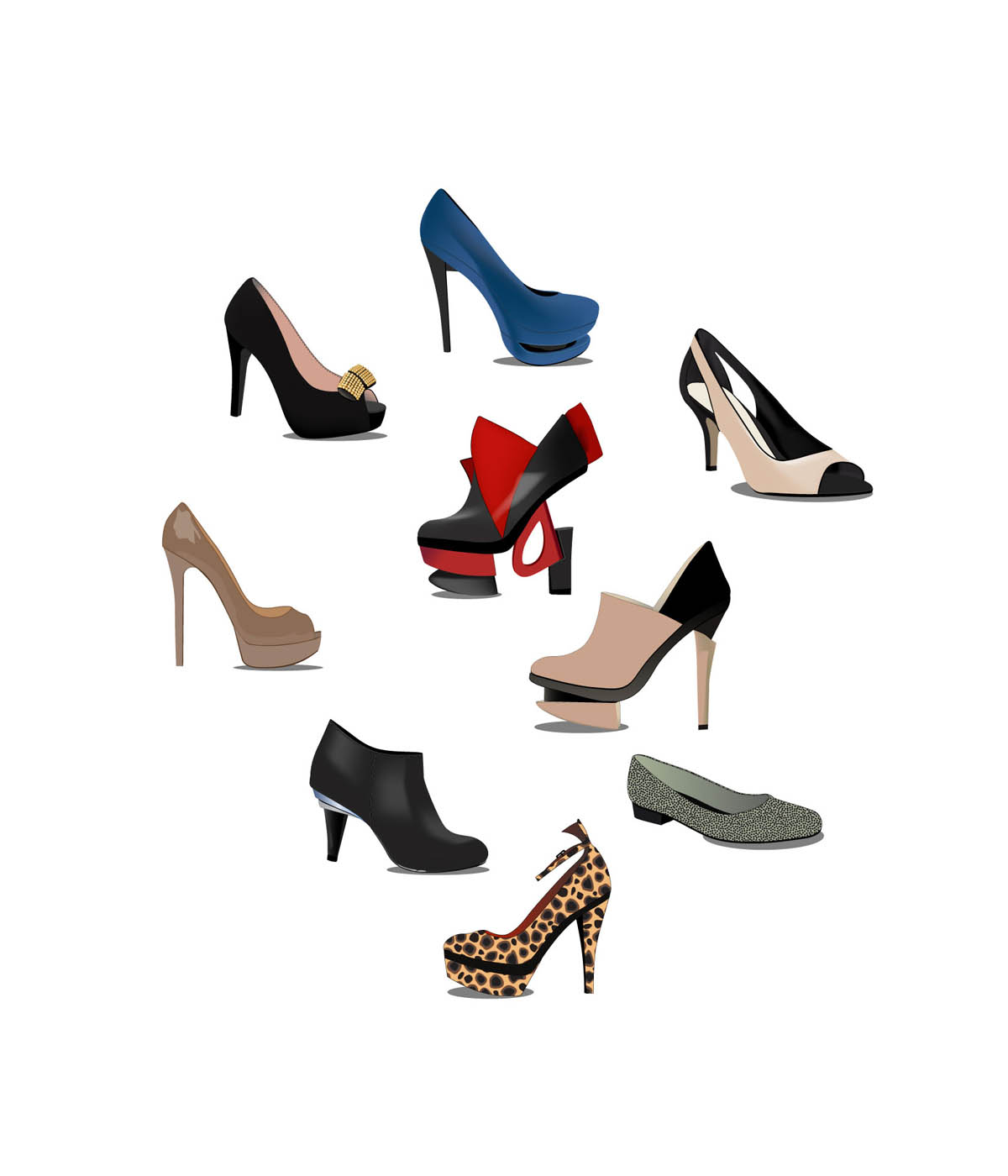 14 Women's Shoe Vectors Images
