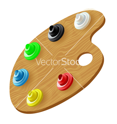 Wooden Art Palette Vector