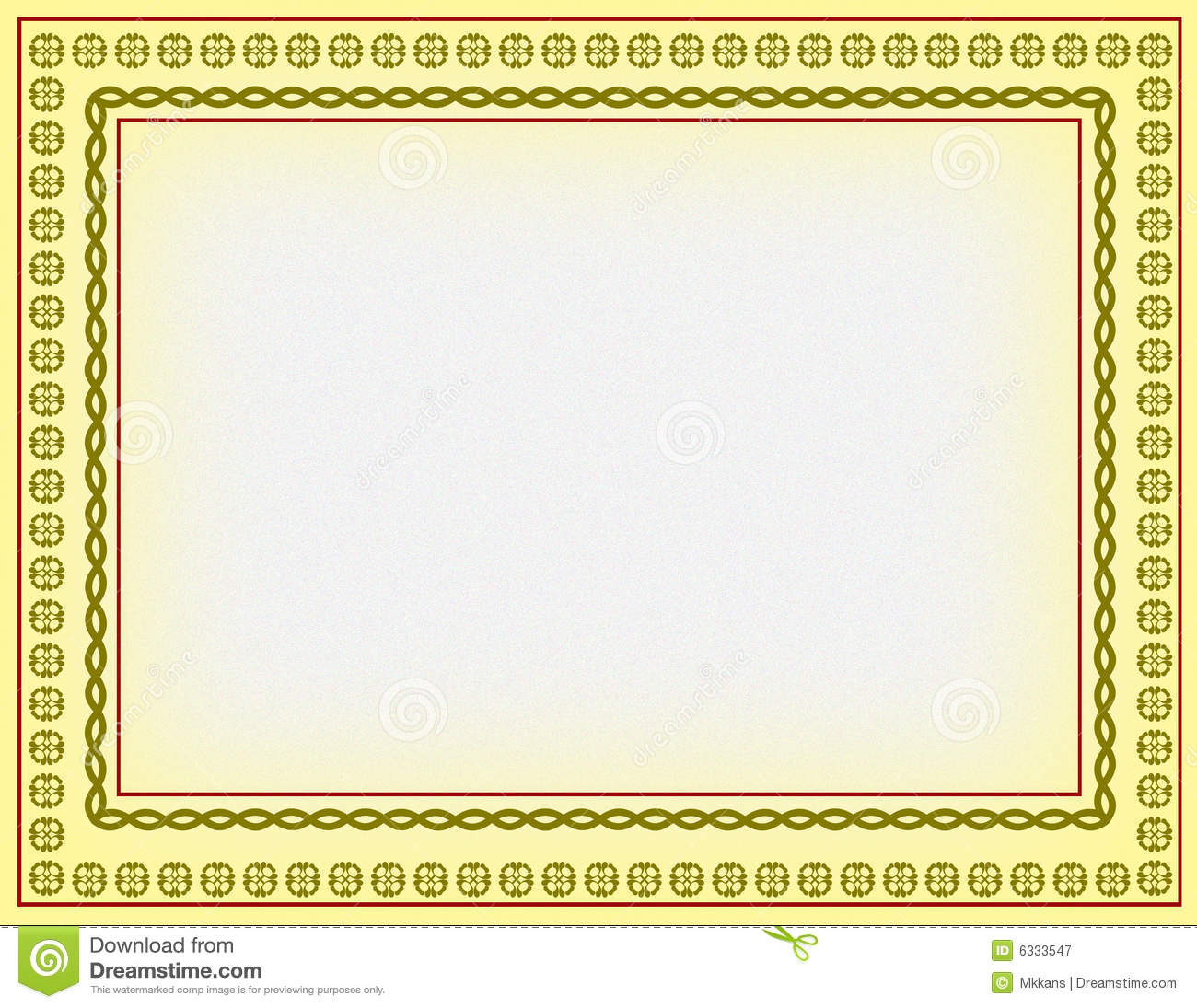 Yellow Blank Border Certificates Yellow Blank Border Certificates