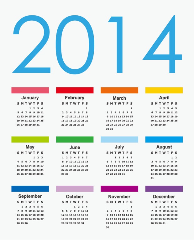 2014 Calendar Vector