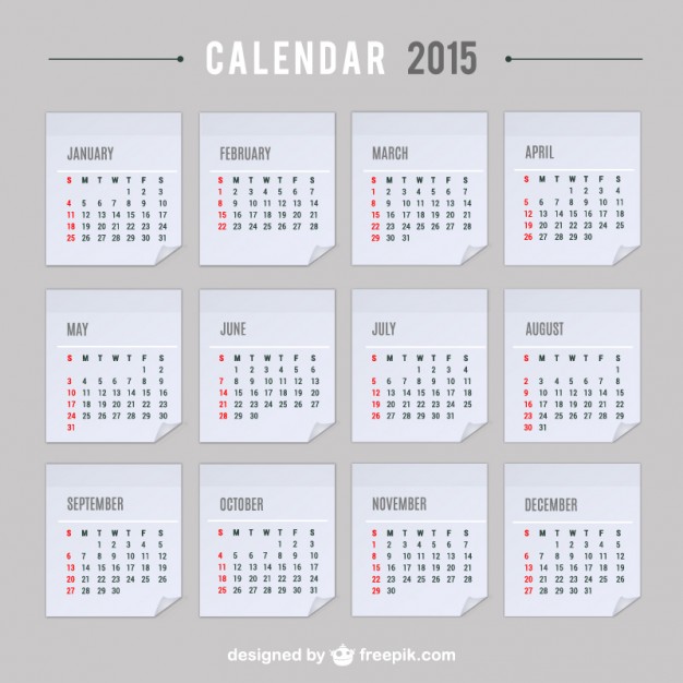 2015 Calendar Vector Free