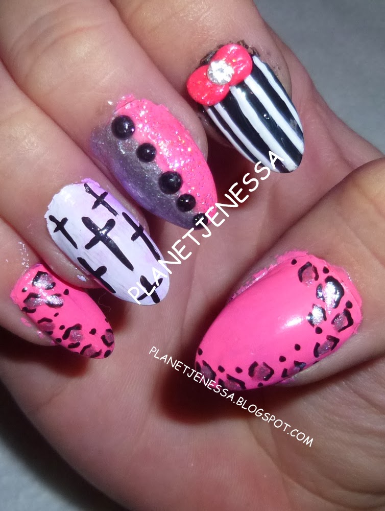 Acrylic Nail Designs with Crosses