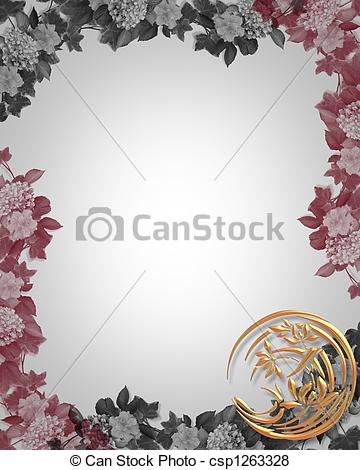 Asian Floral Border Clip Art