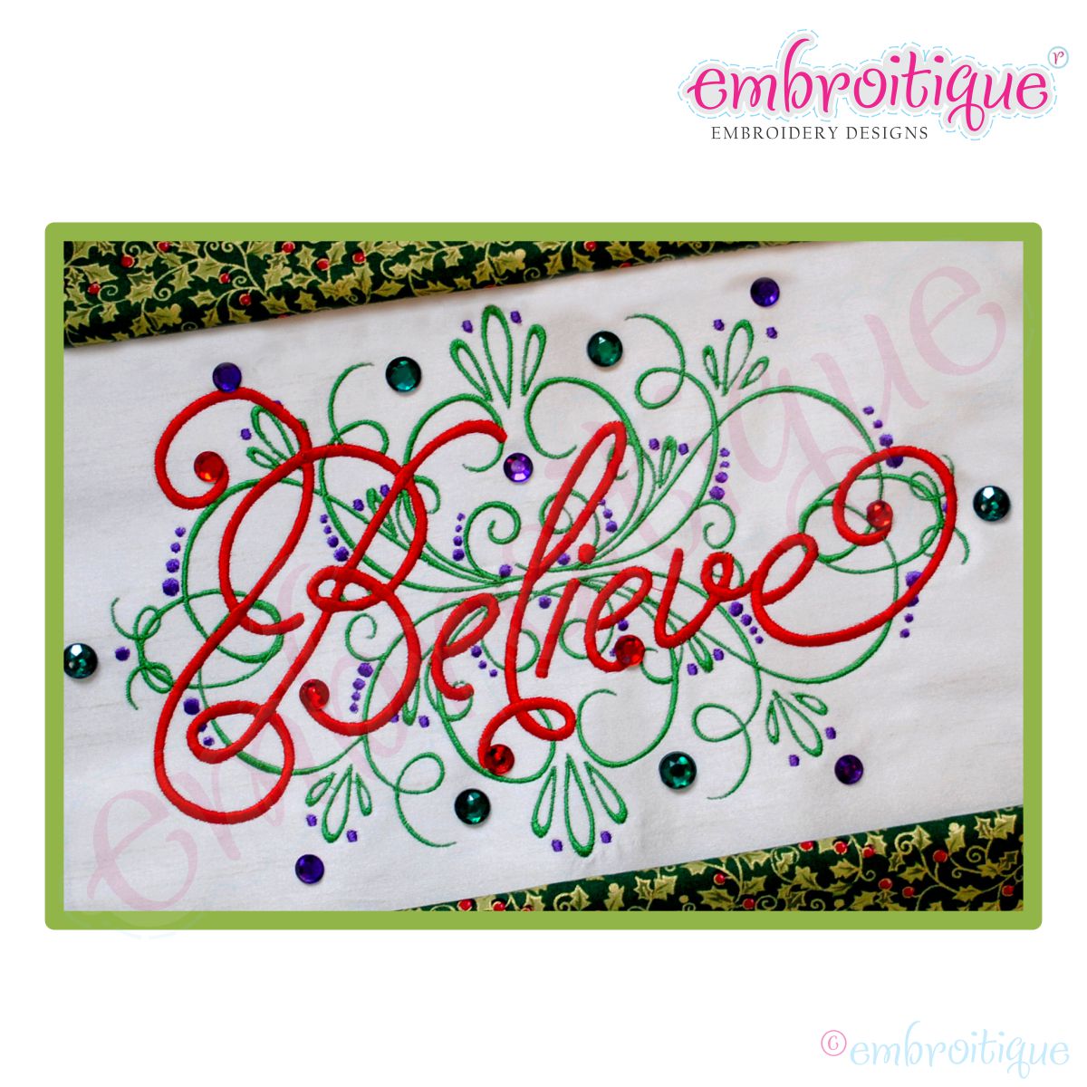 Believe Embroidery Designs