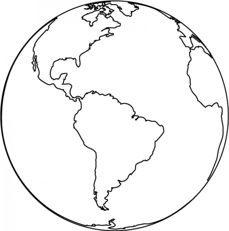 Black and White Earth Coloring Page