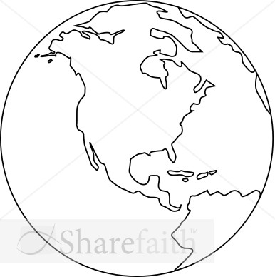Black and White Globe Clip Art