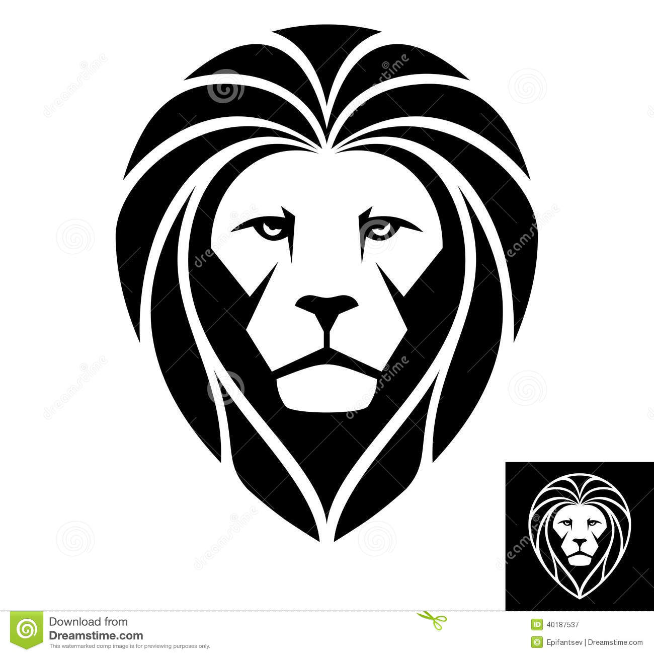 Black and White Lion Head Logo