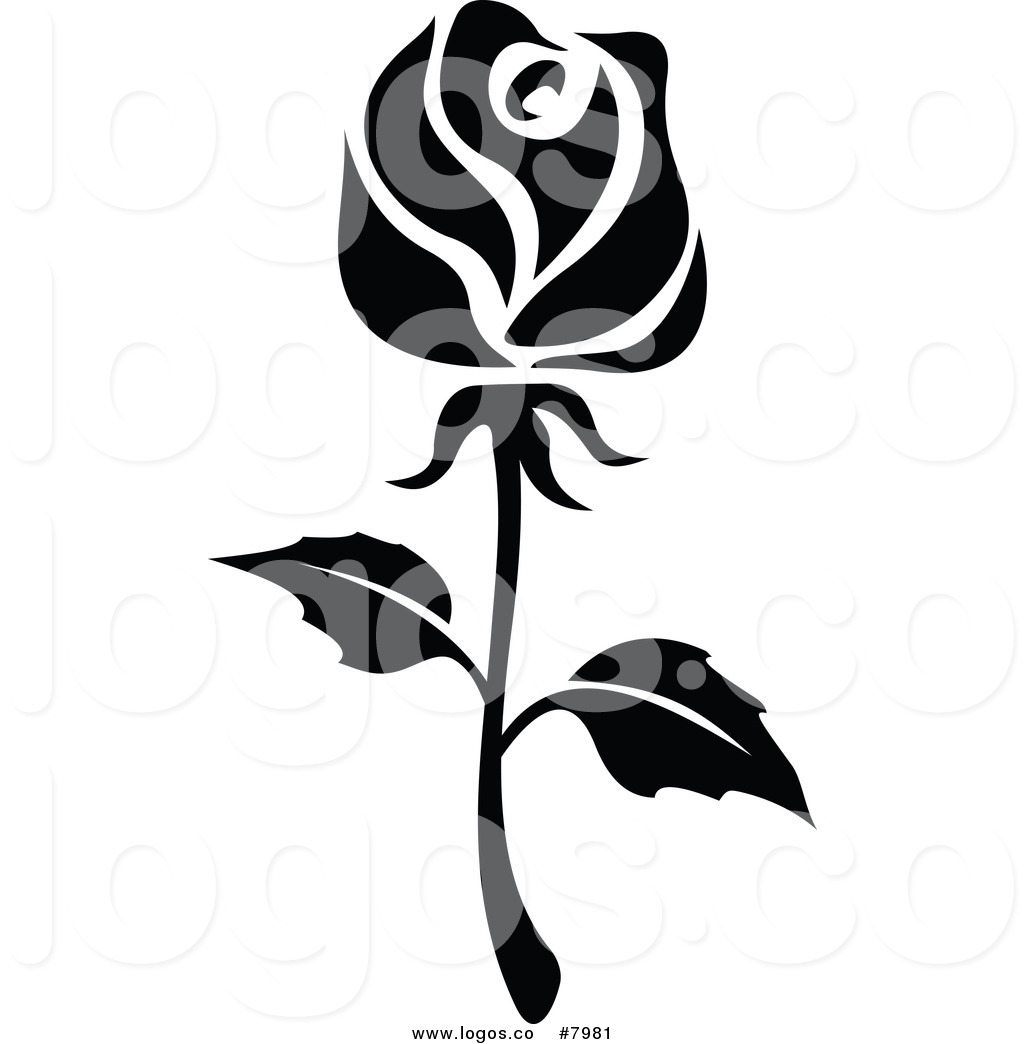 Black and White Rose Clip Art