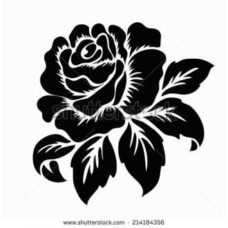 Black and White Rose Flower Vector