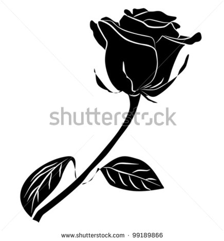 Black and White Rose Silhouette