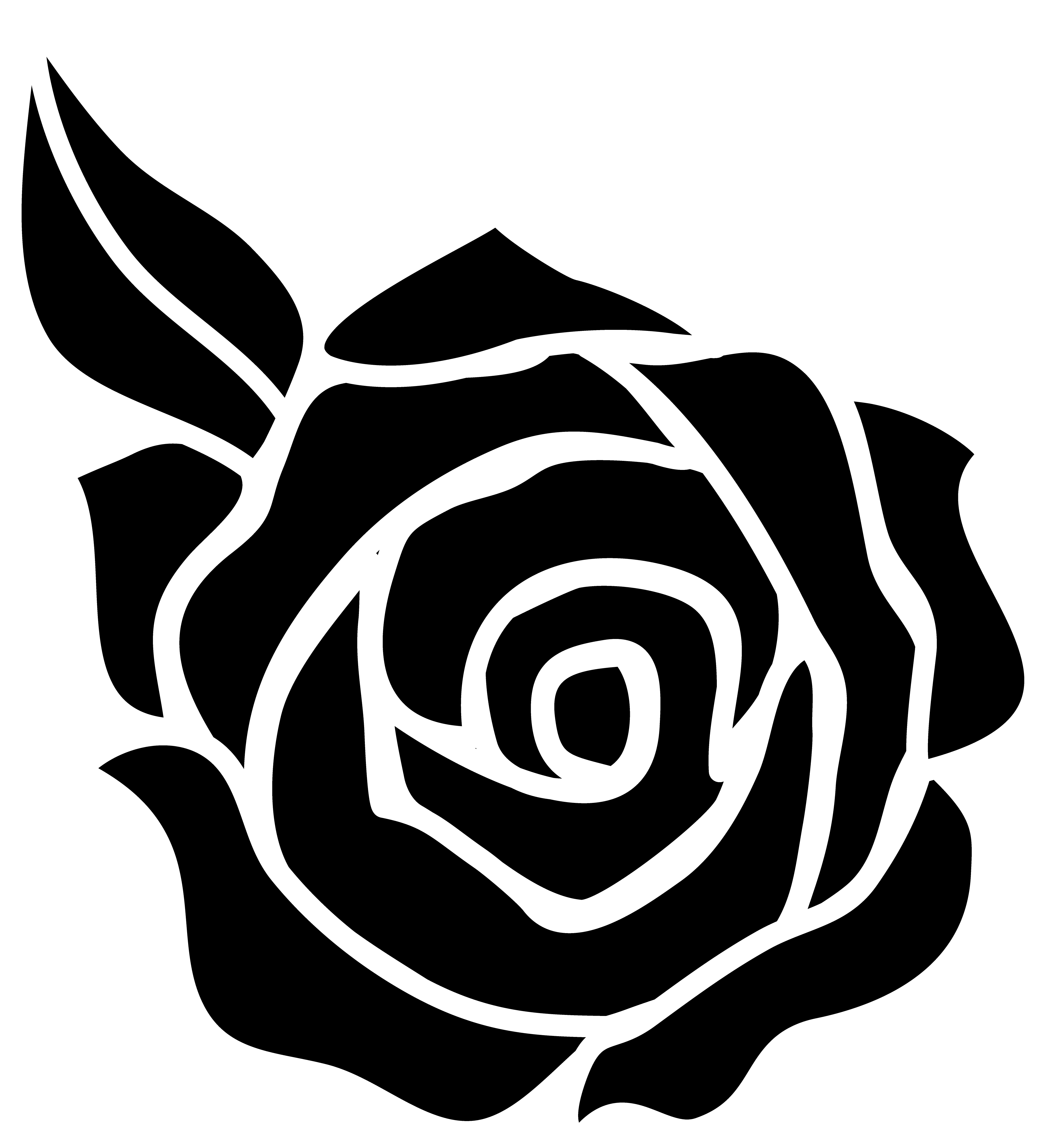 Black and White Rose Silhouette