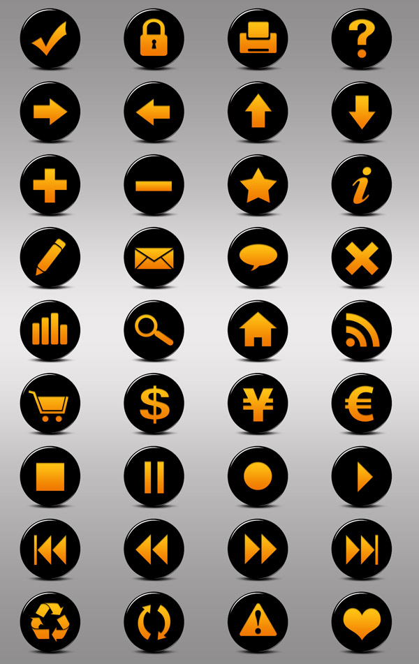 10 Black And Orange Icon Images