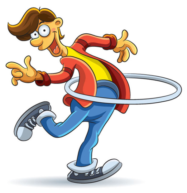 Cartoon Boy Hula Hoop