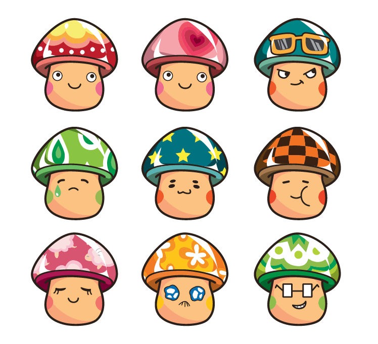 Cartoon Mushroom People