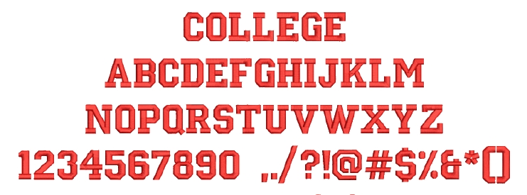 College Block Letter Font