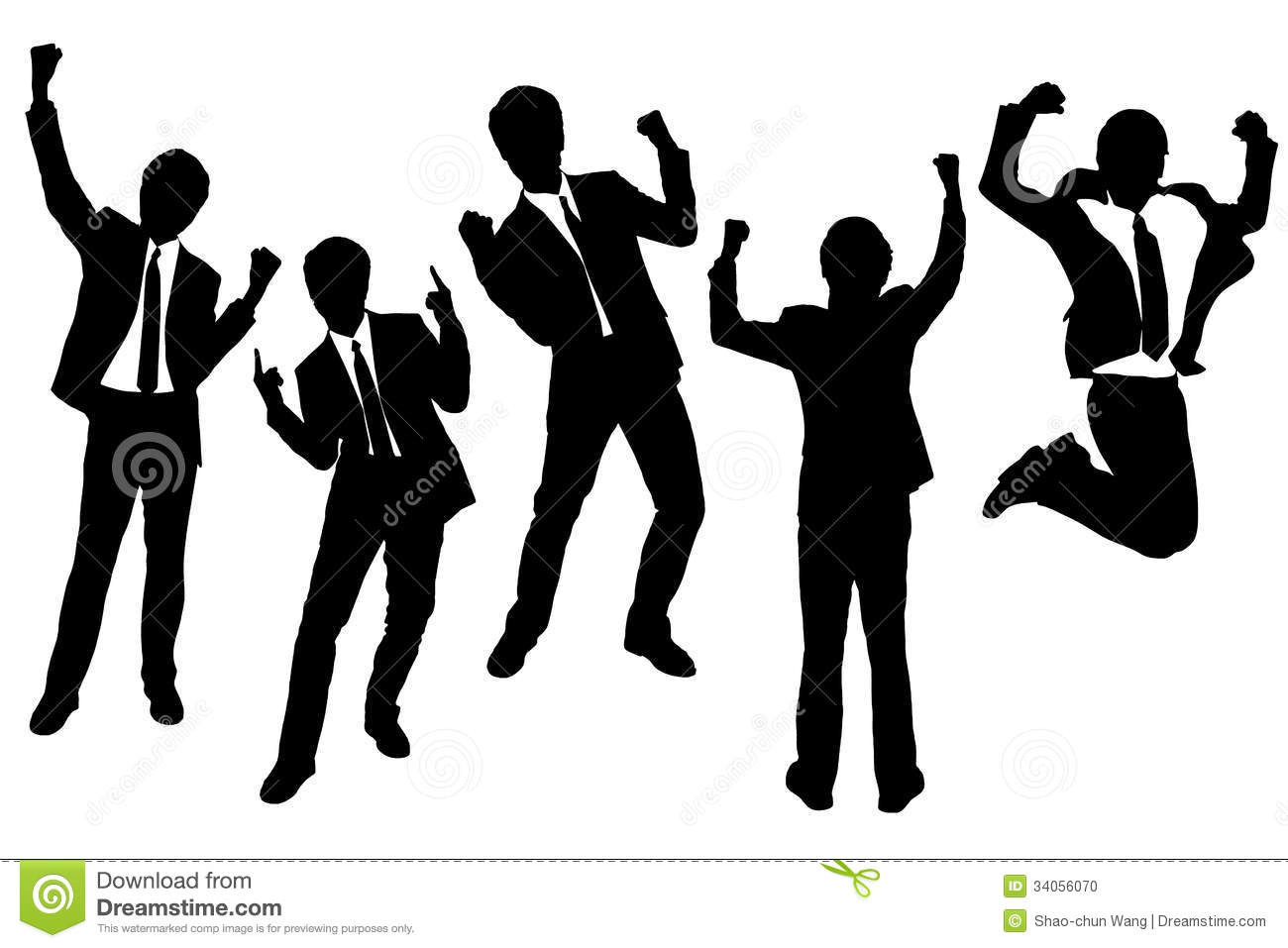 Excited Business People Silhouette