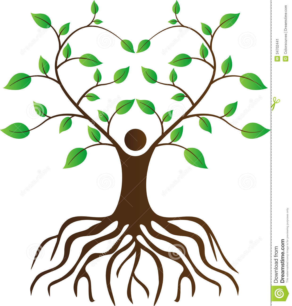 Family Tree with Roots Clip Art