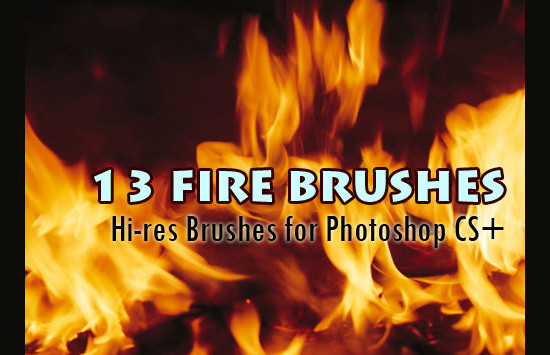 16 Fire PSD Brushes Images