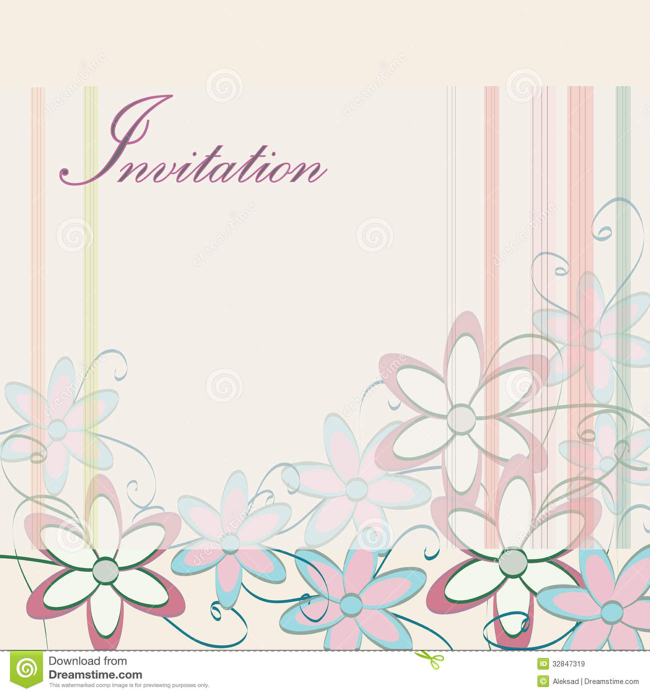 Flower Birthday Party Invitation Template