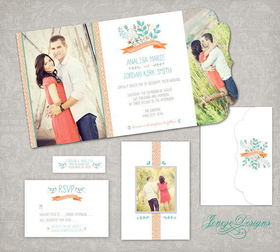 Folded Wedding Invitation Templates