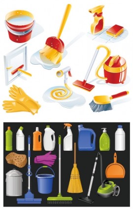 8 Vector Cleaning Supplies Images - Free Cleaning Supplies Vectors