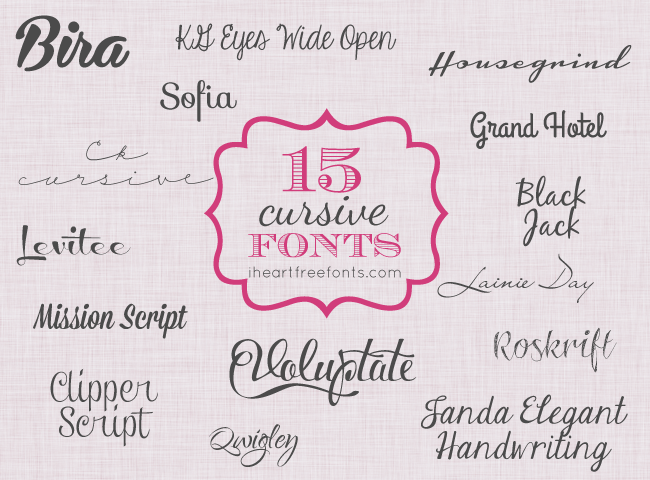 12 Free Cursive Handwriting Fonts Images
