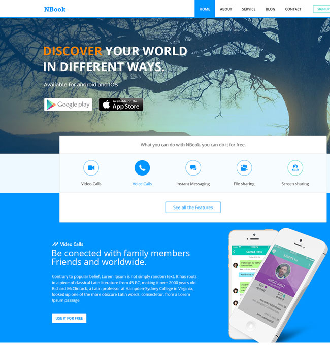 Free Facebook Landing Page PSD Template