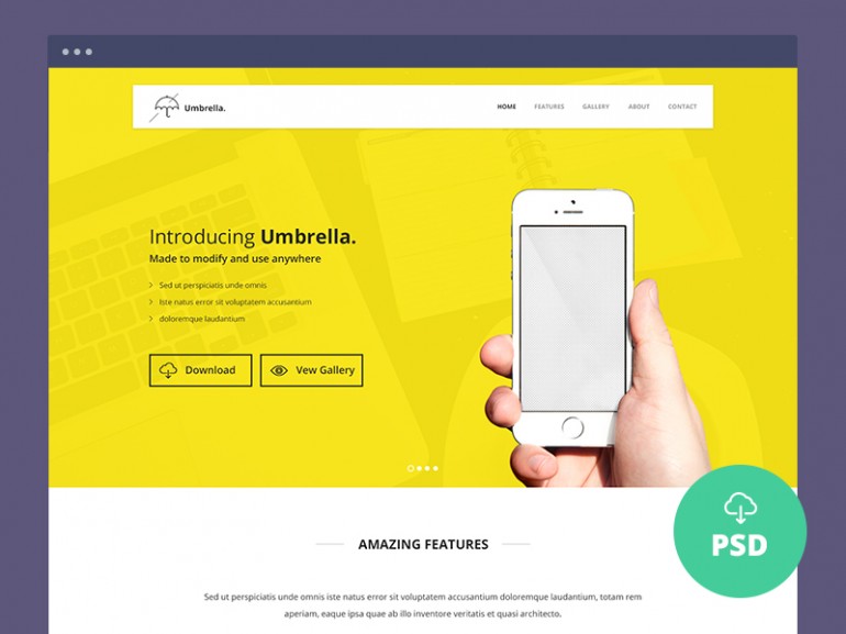 Free Landing Page PSD Template