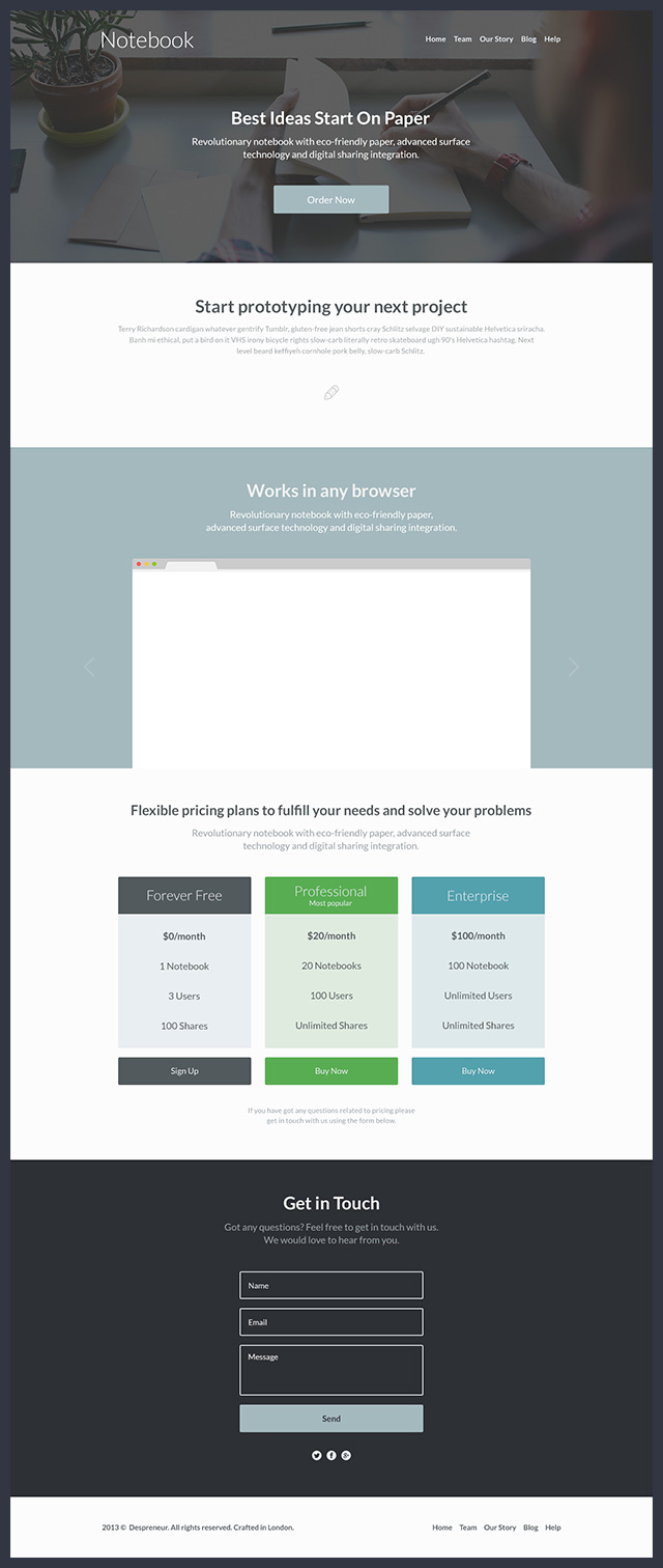 Free Landing Page PSD Template