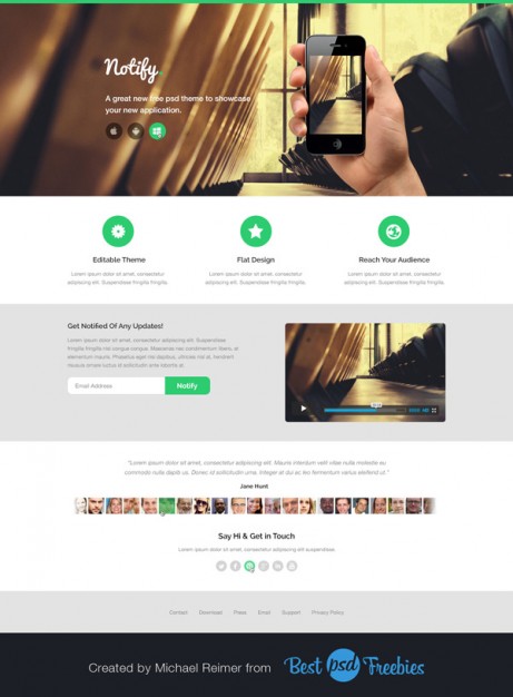 Free Landing Page PSD Template