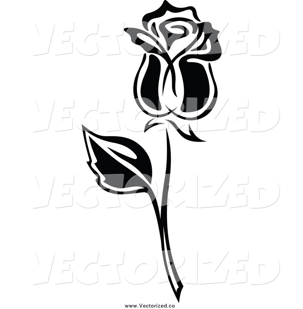 Free Rose Clip Art Black and White