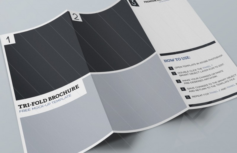 Free Tri-Fold Brochure Mockup PSD Free Tri-Fold Brochure Mockup PSD