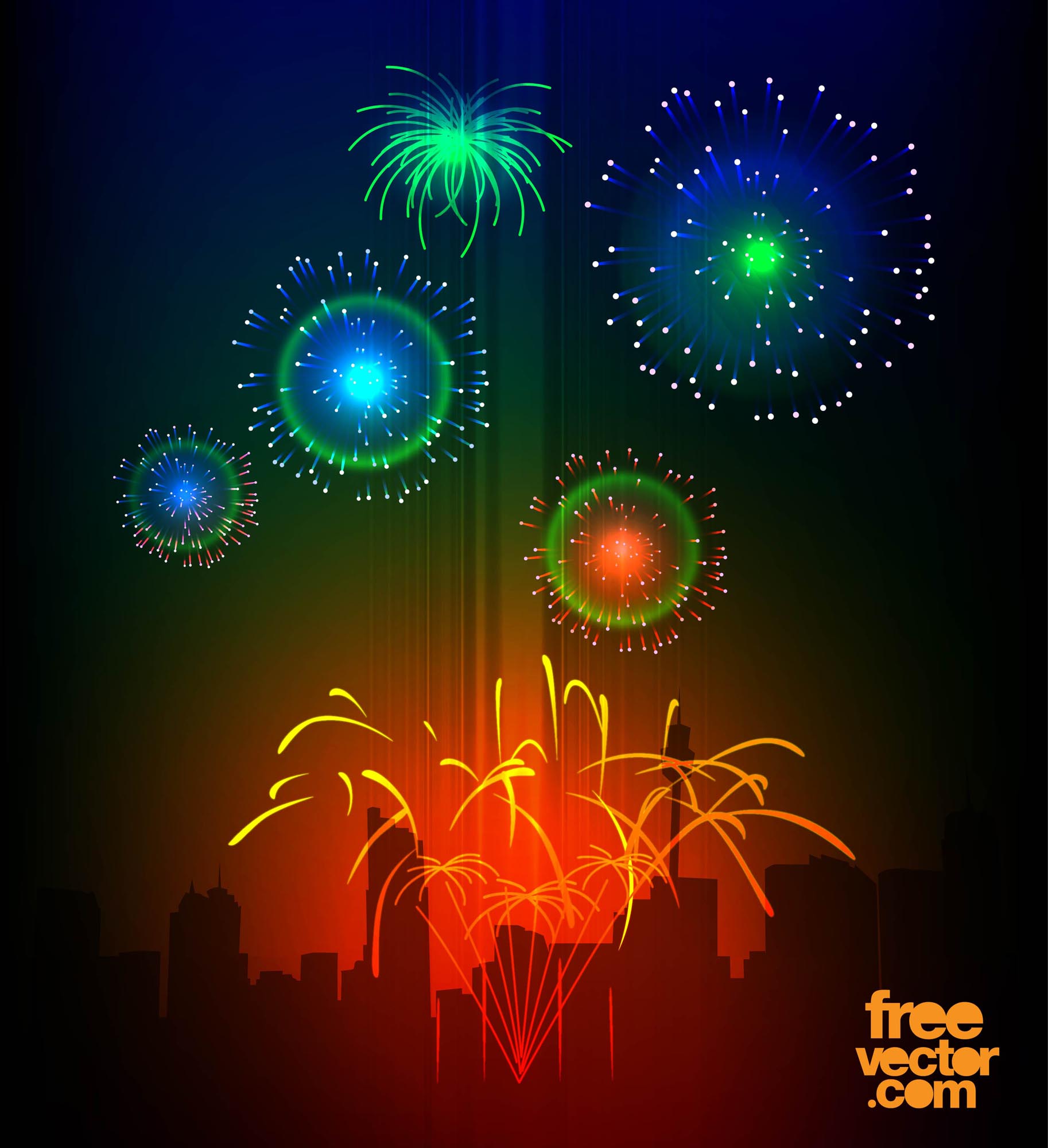 Free Vector Fireworks