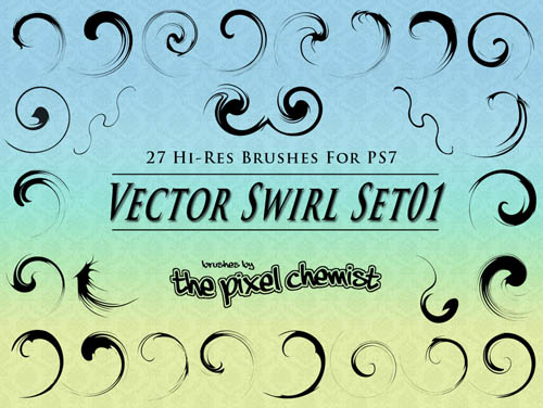 Free Vector Swirls Brushes Photoshop