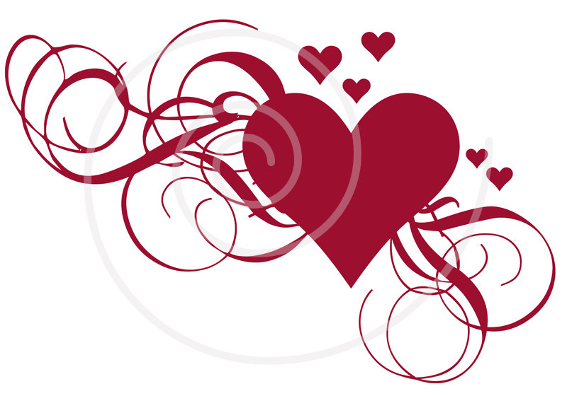 Free Wedding Heart Clip Art Swirl