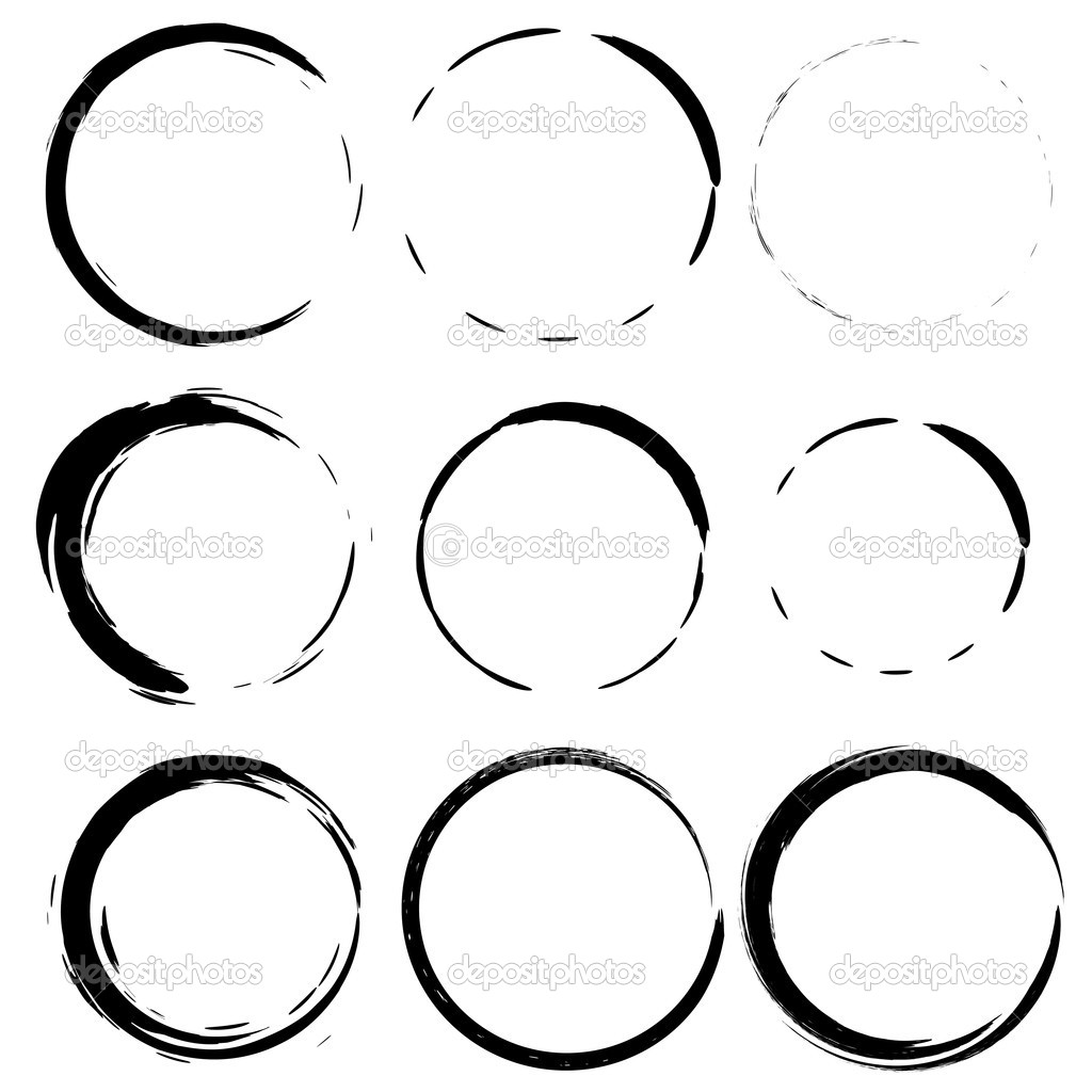 Grunge Circle Brush Strokes Vector Grunge Circle Brush Strokes Vector