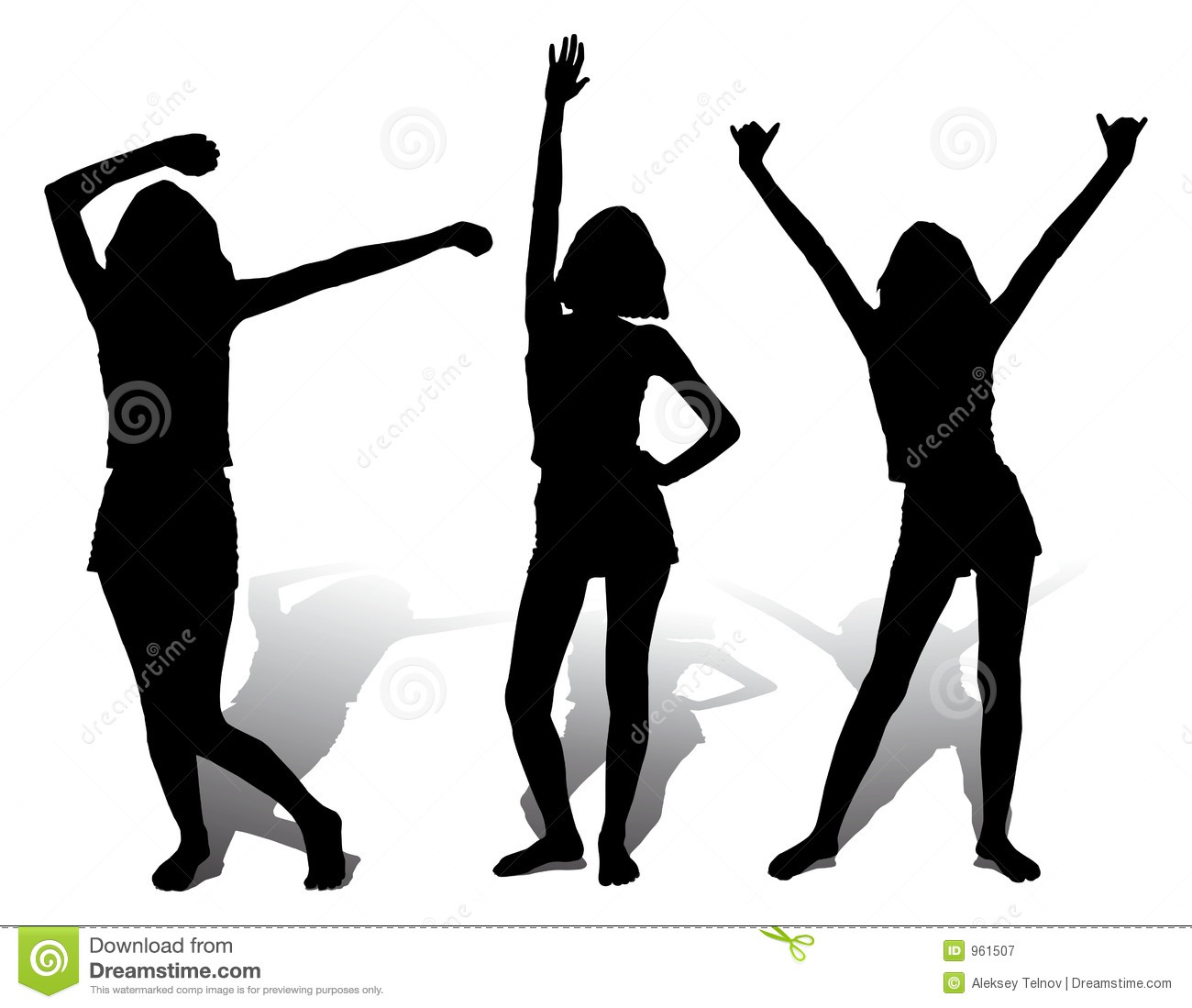 Happy Girl Silhouette Clip Art