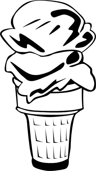 Ice Cream Cone Clip Art Black and White