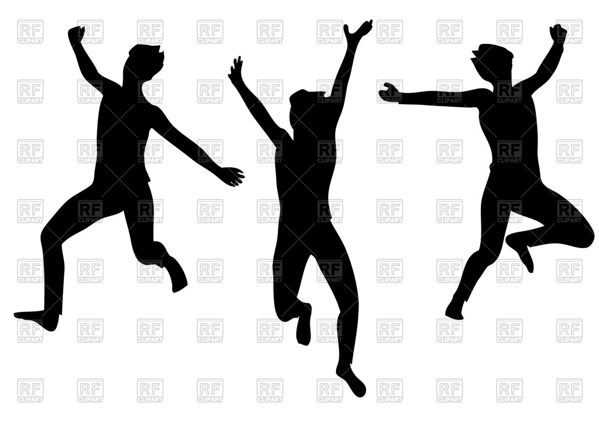 Jumping People Silhouette Clip Art