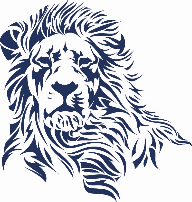 Lion Head Clip Art Black and White