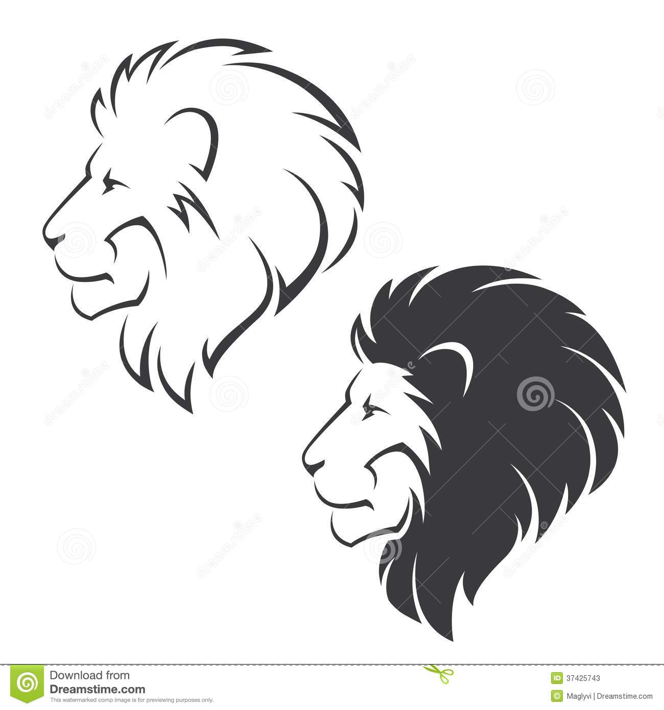 Lion Head Profile Vector