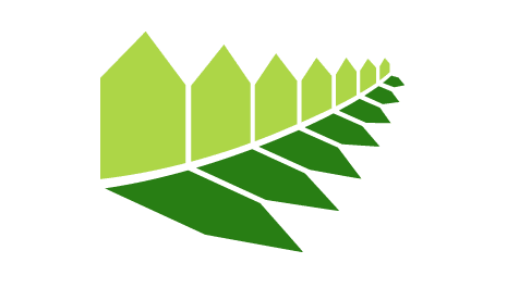 Logo with Green Leaf Shape