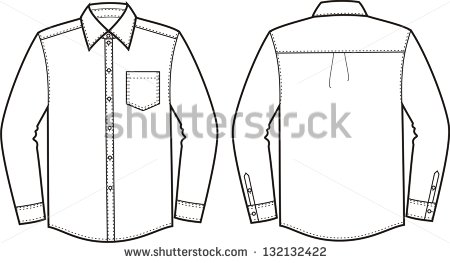 Long Sleeve Shirt Flat Sketch