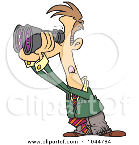 Looking through Binoculars Clip Art