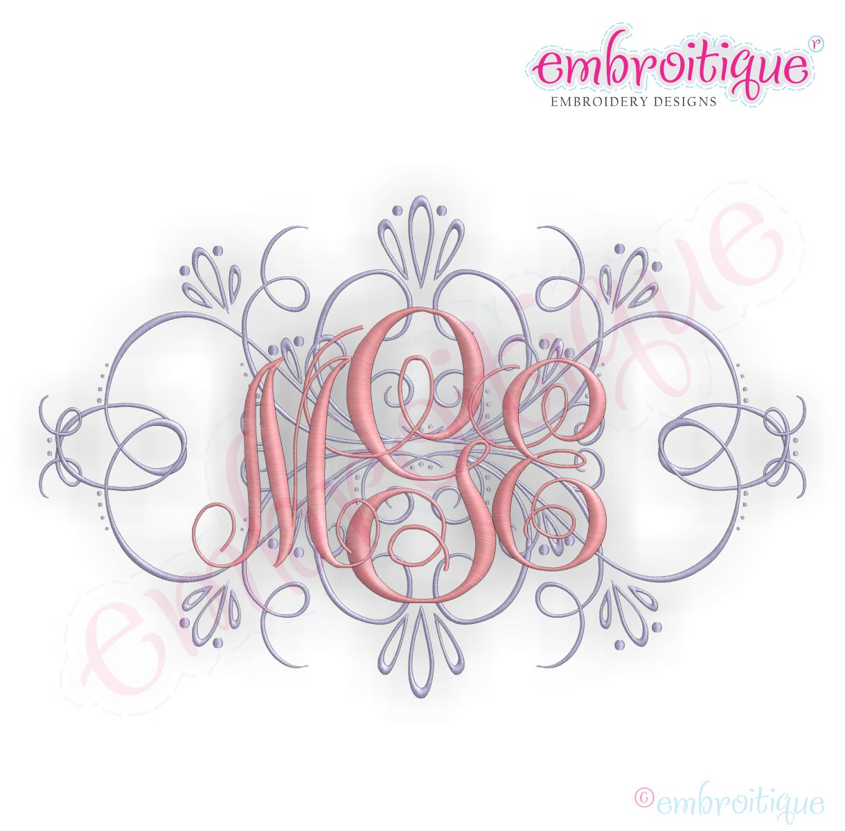 Machine Embroidery Flourish Font