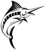 Marlin Clip Art Black and White