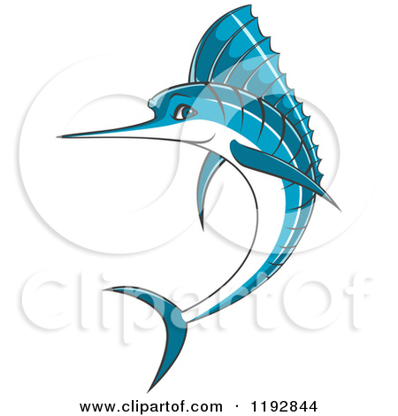 Marlin Fish Jumping Clip Art